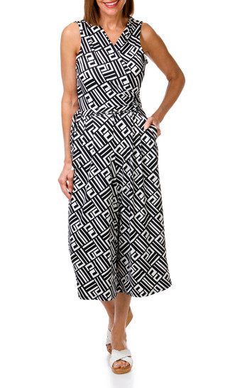 Thumbnail 1: Nina Leonard Women's Sleeveless Culotte Jumpsuit 