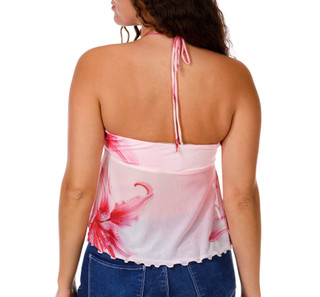Thumbnail 3: Heart & Hips Juniors Hibiscus Mesh Tank Top 