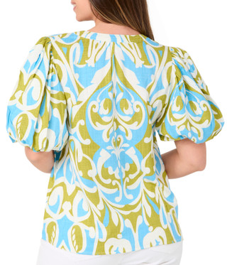 Thumbnail 2: Cece Women's Puff Sleeve V-Neck Toile Top 