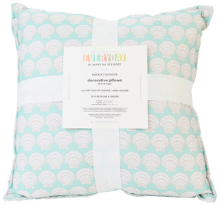 Thumbnail 1: Martha Stewart 18x18 Inch Outdoor Shell Decorative Pillow Set  