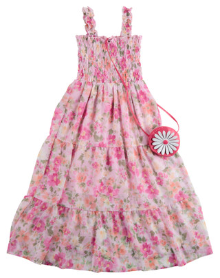 Thumbnail 1: Speechless Little Girls Floral Maxi Dress & Bag Set 