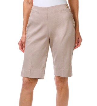 Thumbnail 1: Zac & Rachel Women's Sailor Button Bermuda Shorts 