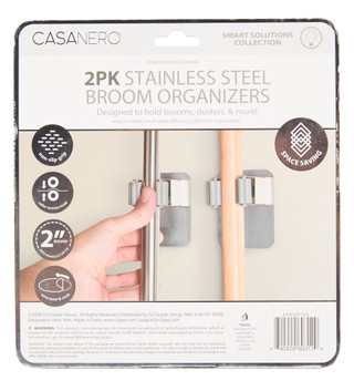 Thumbnail 2: CASANERO 2 Pk Stainless Steel Broom Organizers 