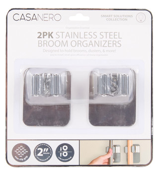 Thumbnail 1: CASANERO 2 Pk Stainless Steel Broom Organizers 