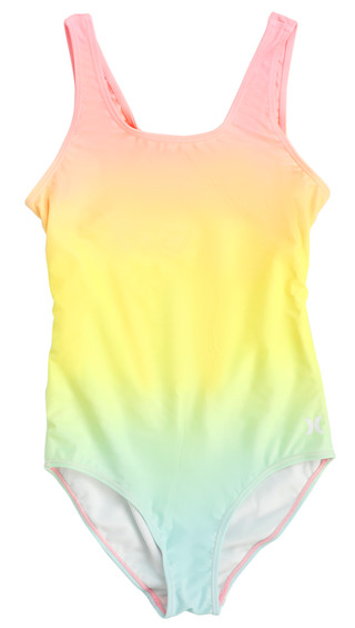 Thumbnail 1: Hurley 1-Piece Big Girls Rainbow Ombre Swimsuit 