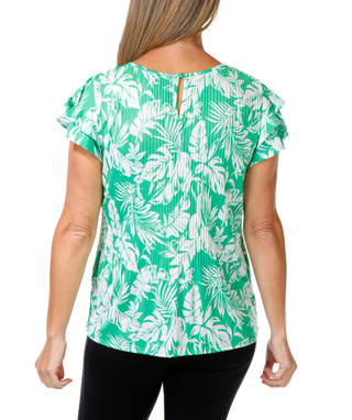 Thumbnail 2: Fyve Women's Pleated Floral Print Top  