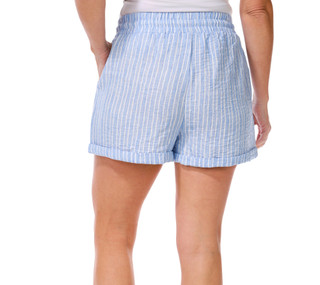 Thumbnail 2: CISONO Women's Roll Cuff Linen Shorts 