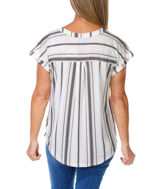 Thumbnail 2: Fifty Street Women's Stripe Print Top  