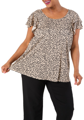 Thumbnail 2: Fyve Women's Plus Animal Print Top 