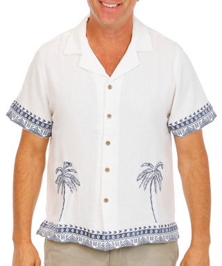 Thumbnail 1: Caribbean Joe Men's Short Sleeve Linen Button Down Shirt 