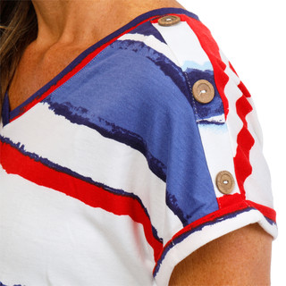 Thumbnail 2: TruSelf Women's Stripe Print Top  