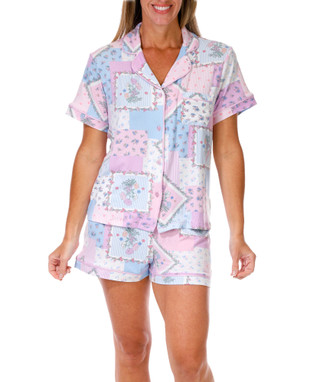Thumbnail 1: JACLYN Women's 2 Pc Pajama Shorts Set 