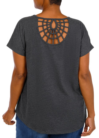 Thumbnail 2: Sable Sky Plus Short Sleeve Embroidered Blessed Top 