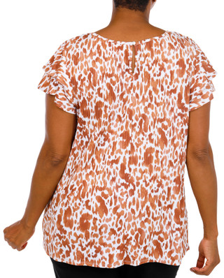 Thumbnail 2: Fyve Plus Short Sleeve Cow Print Top 