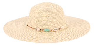 Thumbnail 1: Catherine Malandrino Woven Beaded Ban Floppy Sun Hat  