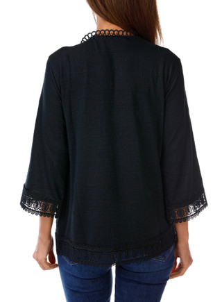 Thumbnail 2: Onque Women's Lace Trim Cardigan 
