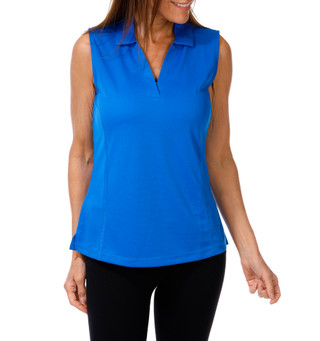 Thumbnail 1: Grand Slam Women's Golf Sleeveless Collared Performance Top 