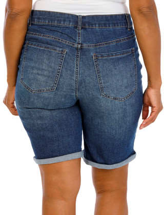 Thumbnail 2: D. Jeans Women's Plus Comfort Stretch Roll Tab Shorts 