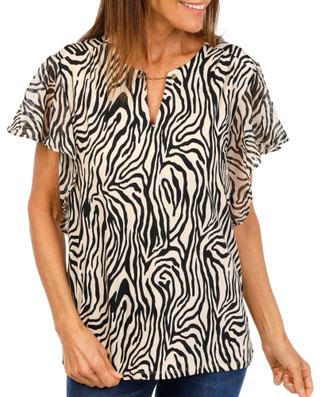 Thumbnail 1: Gloria Lance Women's Zebra Print Top  