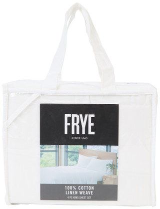 Thumbnail 1: FRYE King 4 Pc Cotton Linen Weave Sheet Set 