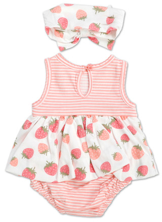 Thumbnail 2: Chick Pea Baby Girls 2 Pc Strawberry Creeper Set  