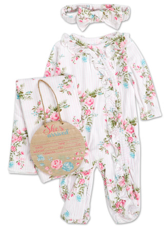 Thumbnail 2: Baby Essentials Baby Girls 4 Pc Sleeper Set  