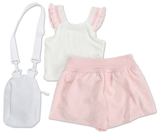Thumbnail 2: Paris Hilton Little Girls 3 Pc Shorts Set w/ Handbag 