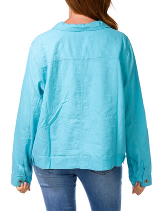Thumbnail 2: Kate Park Plus Button Front Linen Jacket 
