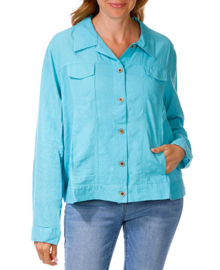 Thumbnail 1: Kate Park Plus Button Front Linen Jacket 