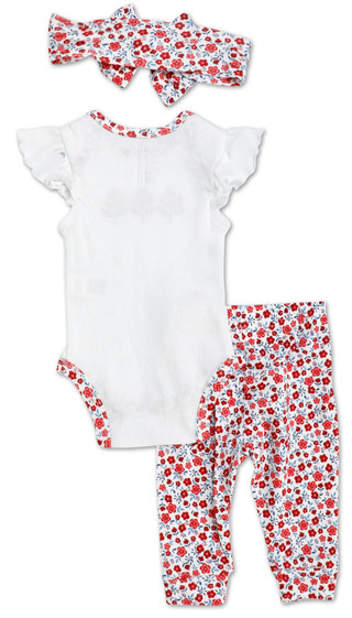 Thumbnail 2: ELEPHANT AND CASTLE Baby Girl 3 Pc Pants Set  