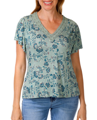 Thumbnail 1: Chenault Women's V-Neck Print Top 