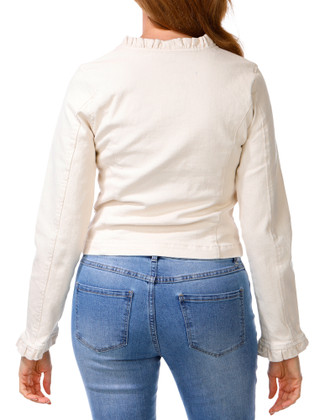 Thumbnail 2: Draper James Women's Ruffle Front Denim Jacket 