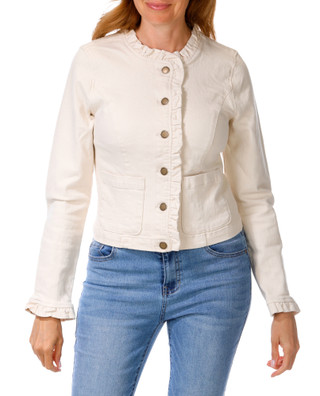 Thumbnail 1: Draper James Women's Ruffle Front Denim Jacket 