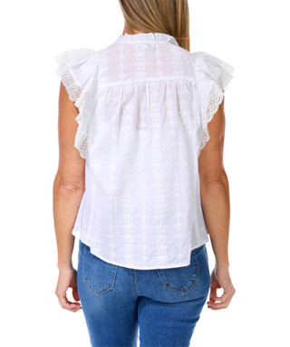 Thumbnail 2: Gilli Women's Eyelet Flutter Sleeve Top 
