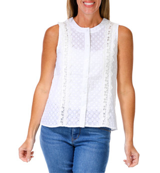 Thumbnail 1: Gilli Women's Sleeveless Eyelet Top  