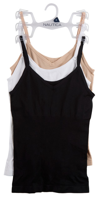 Thumbnail 1: Nautica Women's 3 Pk Seamless Shaping Reversible Camis 