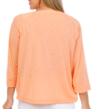 Thumbnail 2: Hearts of Palm Women's 3/4 Sleeve Drawstring Henley Top 