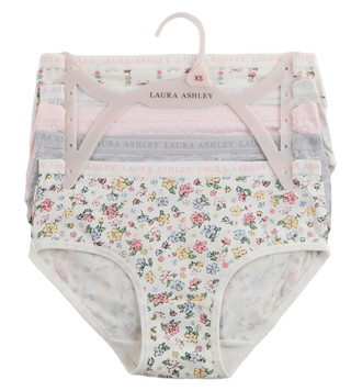 Thumbnail 1: Laura Ashley Girls 5 Pk Super Soft Stretch Brief Panties Set 