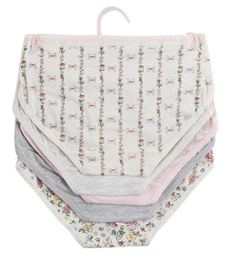 Thumbnail 2: Laura Ashley Girls 5 Pk Super Soft Stretch Brief Panties Set 
