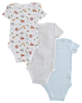 Thumbnail 2: HUGGIES Baby Boys 3 Pc Organic Cotton Bodysuits 