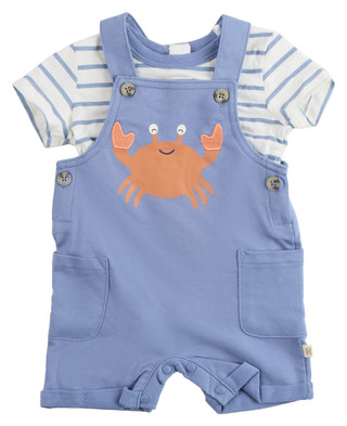 Thumbnail 1: HUGGIES Baby Boys 2 Pc Organic Cotton Tee & Romper Set 