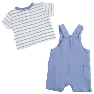 Thumbnail 3: HUGGIES Baby Boys 2 Pc Organic Cotton Tee & Romper Set 