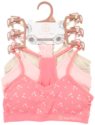 Thumbnail 1: daisy fuentes Girls 3 Pk Seamless Bralettes Set 