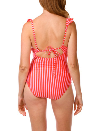 Thumbnail 2: Ellen Tracy Women's Ruffle Neck One Piece Swimsuit 