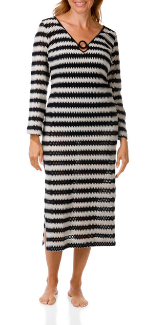 Thumbnail 1: SURF GYPSY Women's Plunged Texture Woven Swim Cover Up 