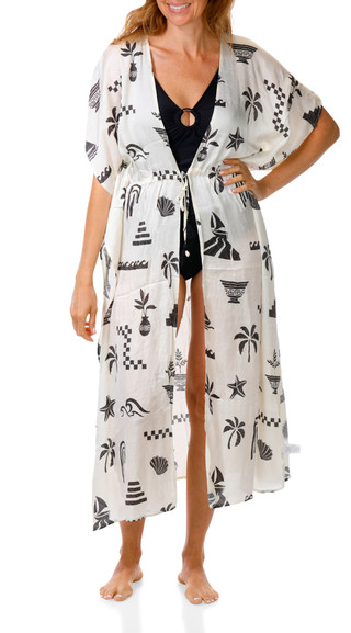 Thumbnail 1: SURF GYPSY Women's Printed Satin Swim Cover Up 