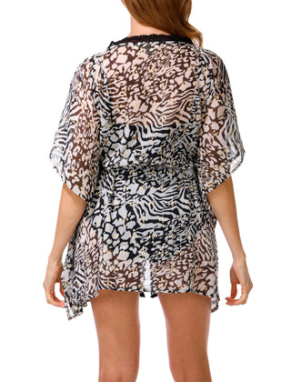 Thumbnail 2: SURF GYPSY Women's Lace Trim Swim Cover Up 