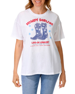 Thumbnail 1: No Comment Juniors Howdy Darling Graphic Tee 