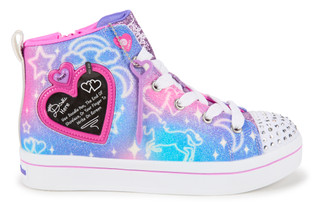 Thumbnail 2: Skechers Girls Light Up High Top Twinkle Toes Sneakers with Doodler  