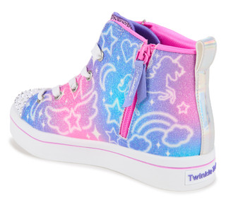 Thumbnail 4: Skechers Girls Light Up High Top Twinkle Toes Sneakers with Doodler  
